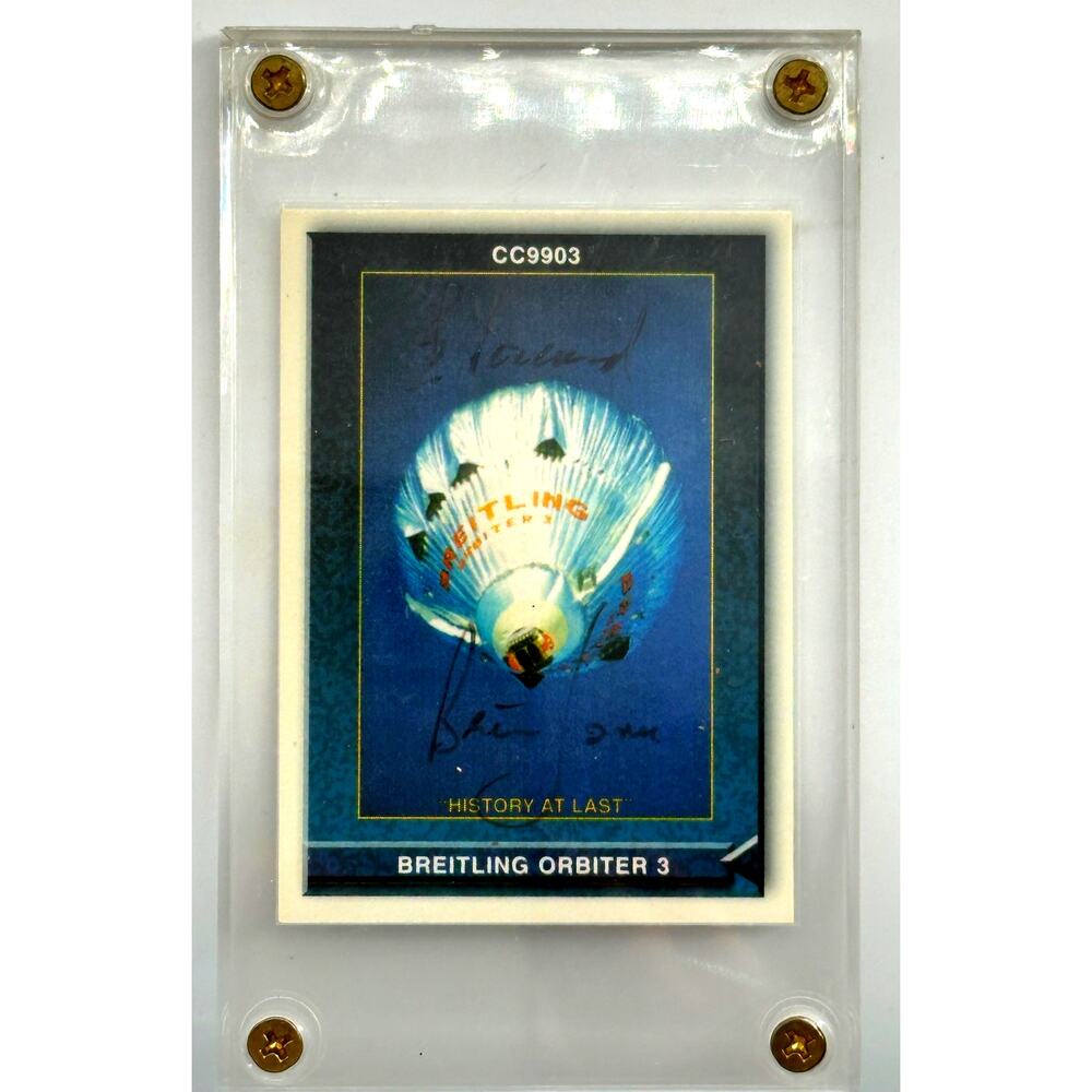 Breitling Orbiter 3 Piccard Jones Signed Hot Aire Balloon Card CC9903 Acrylic